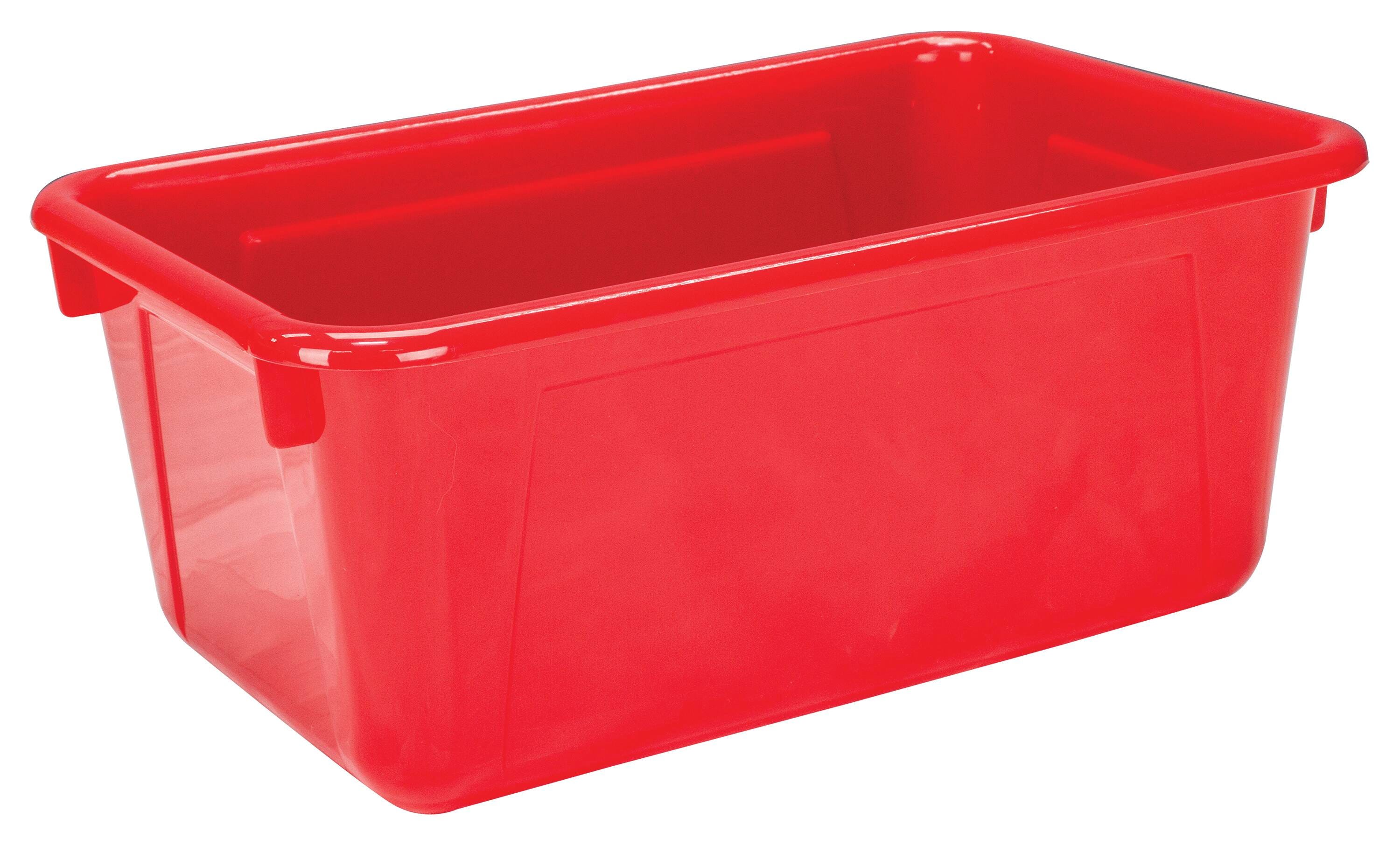 School Smart Storage Bin, 7-7/8 x 12-1/4 x 5-3/8 Inches, Red 081947